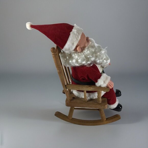 Vintage Santa Claus Xmas Rocking Chair Gemmy Musical Sings Jingle Bells FLAW - Picture 4 of 13